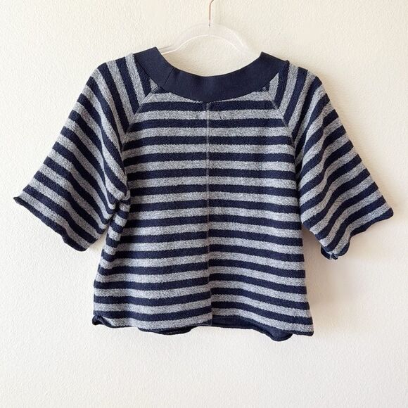 M.i.H Striped Wool Cotton Blend Semi Cropped Sweater Top - Picture 9 of 13